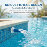 5-Piece Threaded Pool Fountain Nozzle Set for Water Feature Display, 5 Piece Fishtail Heads for Poolside Display Areas Pool Fountain Nozzle Fishtail Head Water Feature Decorative Backyard Threaded Head Set - Blue - Size 95mm In Australia - Darrahopens