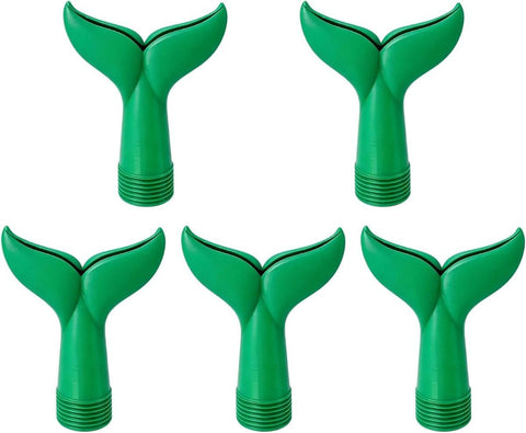 5-Piece Threaded Pool Fountain Nozzle Set for Water Feature Display, 5 Piece Fishtail Heads for Poolside Display Areas Pool Fountain Nozzle Fishtail Head Water Feature Decorative Backyard Threaded Head Set - Green - Size 95mm