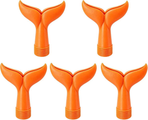5-Piece Threaded Pool Fountain Nozzle Set for Water Feature Display, 5 Piece Fishtail Heads for Poolside Display Areas Pool Fountain Nozzle Fishtail Head Water Feature Decorative Backyard Threaded Head Set - Orange - Size 95mm In Australia - Darrahopens