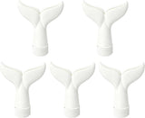5-Piece Threaded Pool Fountain Nozzle Set for Water Feature Display, 5 Piece Fishtail Heads for Poolside Display Areas Pool Fountain Nozzle Fishtail Head Water Feature Decorative Backyard Threaded Head Set - White - Size 95mm