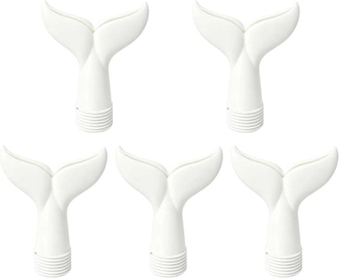 5-Piece Threaded Pool Fountain Nozzle Set for Water Feature Display, 5 Piece Fishtail Heads for Poolside Display Areas Pool Fountain Nozzle Fishtail Head Water Feature Decorative Backyard Threaded Head Set - White - Size 95mm