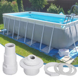 Pool Return Jet Fitting Above Ground Pool Complete Pool Return Jet Kit with Gaskets and Hose Adapter - White - Size 1pcs