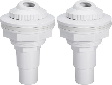 Pool Return Jet Fitting Above Ground Pool Complete Pool Return Jet Kit with Gaskets and Hose Adapter - White - Size 2pcs