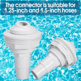 Pool Return Jet Fitting Above Ground Pool Complete Pool Return Jet Kit with Gaskets and Hose Adapter - White - Size 2pcs