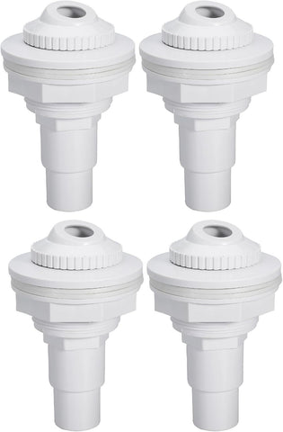 Pool Return Jet Fitting Above Ground Pool Complete Pool Return Jet Kit with Gaskets and Hose Adapter - White - Size 4pcs
