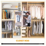 18-40" Oval Closet Rod for Hanging Clothes Adjustable Closet Rods Heavy Duty Black Poles Bar Closet Rod Expandable for Wardrobes Laundry RV - Black