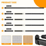 18-52" Oval Closet Rod for Hanging Clothes Adjustable Closet Rods Heavy Duty Black Poles Bar Closet Rod Expandable for Wardrobes Laundry RV - Black