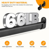 18-87" Oval Closet Rod for Hanging Clothes Adjustable Closet Rods Heavy Duty Black Poles Bar Closet Rod Expandable for Wardrobes Laundry RV - Black