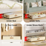 2 Pack Under Bed Storage with Wheels, Under Bed Storage Containers with Adjustable Dividers & Clear Lid, Rolling Underbed Organizer Bins Drawer for Clothes, Shoes, Blankets - Black - Size 30.3 x 16 x 6.7 inches