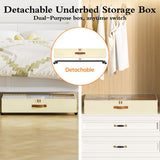 2 Pack Under Bed Storage with Wheels, Under Bed Storage Containers with Adjustable Dividers & Clear Lid, Rolling Underbed Organizer Bins Drawer for Clothes, Shoes, Blankets - Black - Size 30.3 x 16 x 6.7 inches