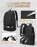 Backpack for Women Men,Cheer bag,Lightweight Gym Bag with Shoe Compartment, Waterproof Sports Backpack with Wet Pocket - Black - Size 46*34cm