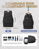 Backpack for Women Men,Cheer bag,Lightweight Gym Bag with Shoe Compartment, Waterproof Sports Backpack with Wet Pocket - Black - Size 46*34cm