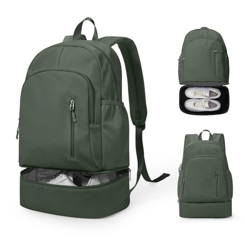 Backpack for Women Men,Cheer bag,Lightweight Gym Bag with Shoe Compartment, Waterproof Sports Backpack with Wet Pocket - Green - Size 46*34cm
