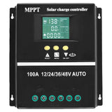 MPPT 36V/48V/24V/12V Solar Charge Controller Tools LCD Dual USB Lead Acid Lithium Batteries Quick Charger - Black - Size 100A In Australia - Darrahopens