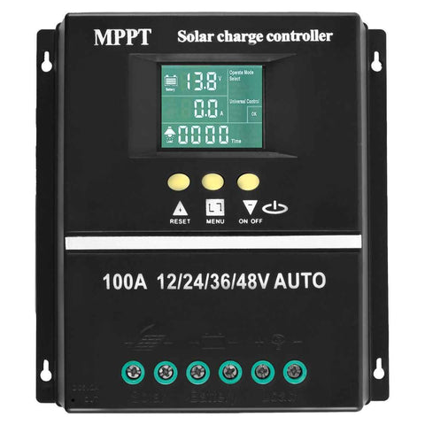 MPPT 36V/48V/24V/12V Solar Charge Controller Tools LCD Dual USB Lead Acid Lithium Batteries Quick Charger - Black - Size 100A In Australia - Darrahopens