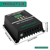 MPPT 36V/48V/24V/12V Solar Charge Controller Tools LCD Dual USB Lead Acid Lithium Batteries Quick Charger - Black - Size 100A In Australia - Darrahopens