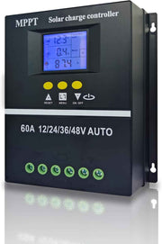 MPPT 36V/48V/24V/12V Solar Charge Controller Tools LCD Dual USB Lead Acid Lithium Batteries Quick Charger - Black - Size 60A In Australia - Darrahopens