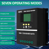 MPPT 36V/48V/24V/12V Solar Charge Controller Tools LCD Dual USB Lead Acid Lithium Batteries Quick Charger - Black - Size 60A In Australia - Darrahopens