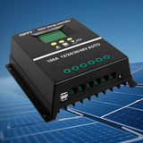 MPPT 36V/48V/24V/12V Solar Charge Controller Tools LCD Dual USB Lead Acid Lithium Batteries Quick Charger - Black - Size 60A
