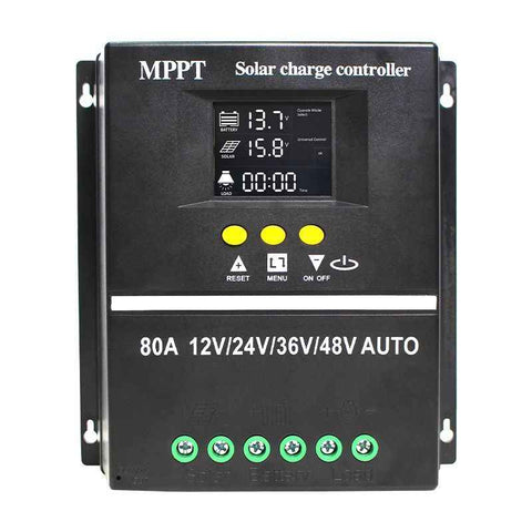 MPPT 36V/48V/24V/12V Solar Charge Controller Tools LCD Dual USB Lead Acid Lithium Batteries Quick Charger - Black - Size 80A In Australia - Darrahopens