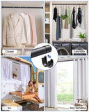 17-39" Closet Rods for Hanging Clothes, Stepless Adjustable Metal Closet Rod, 1.3 Inches Heavy Duty Clothes Hanging Rod for Closet Wardrobes Laundry RV - White