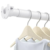17-84" Closet Rods for Hanging Clothes, Stepless Adjustable Metal Closet Rod, 1.3 Inches Heavy Duty Clothes Hanging Rod for Closet Wardrobes Laundry RV - White