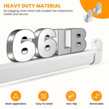 18-40" Oval Closet Rod for Hanging Clothes Adjustable Closet Rods Heavy Duty Black Poles Bar Closet Rod Expandable for Wardrobes Laundry RV - White