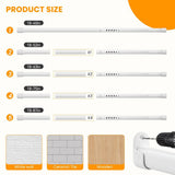 18-63" Oval Closet Rod for Hanging Clothes Adjustable Closet Rods Heavy Duty Black Poles Bar Closet Rod Expandable for Wardrobes Laundry RV - White