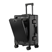 Darrahopens Home & Garden > Travel > Suitcases Carry on Suitcase Lightweight Travel Cabin Suitcase Suit Cases Zipperless Luggage 20 Inch with Laptop Compartmen Wheels Cup Holder - Black - Size 20in In Australia - Darrahopens
