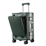 Carry on Suitcase Lightweight Travel Cabin Suitcase Suit Cases Zipperless Luggage 20 Inch with Laptop Compartmen Wheels Cup Holder - Green - Size 20in In Australia - Darrahopens