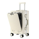 Carry on Suitcase Lightweight Travel Cabin Suitcase Suit Cases Zipperless Luggage 20 Inch with Laptop Compartmen Wheels Cup Holder - Gray - Size 20in