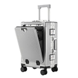 Carry on Suitcase Lightweight Travel Cabin Suitcase Suit Cases Zipperless Luggage 20 Inch with Laptop Compartmen Wheels Cup Holder - Silver - Size 20in In Australia - Darrahopens