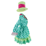 Hatter Costume Women Mad Tea Party Halloween Cosplay Dress with Bowtie Top Hat Leggings Mardi Gras Parade Outfits - Green - Size M