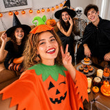 4 PCS Halloween Costume Set for Women Adult, Perfect for Halloween | All-in-One Halloween Costume Set with Double-Sided Poncho, Striped Tights, Candy Bag for Halloween Cosplay In Australia - Darrahopens