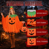 4 PCS Halloween Costume Set for Women Adult, Perfect for Halloween | All-in-One Halloween Costume Set with Double-Sided Poncho, Striped Tights, Candy Bag for Halloween Cosplay
