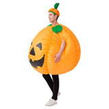 Pumpkin Inflatable Costume Blow up Costume Orange Fancy Dress Adult Jumpsuit Halloween Cosplay Outfit Gift