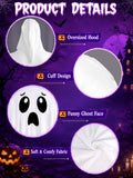 Adult Ghost Costume for Women – White Hooded Ghost Poncho, Spooky Halloween Costume