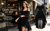 Women Witch Dress Halloween Costumes Vampire Woman Renaissance Medieval Butterfly Sleeve Mesh Gothic Dresses - Red - Size XXL