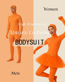 Orange Jumpsuit Ballet Skirt Fake Belly Costume Set Halloween Costume Costume Adult - Orange - Size XL