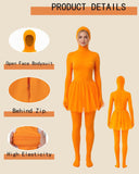 Orange Jumpsuit Ballet Skirt Fake Belly Costume Set Halloween Costume Costume Kids - Orange - Size XL
