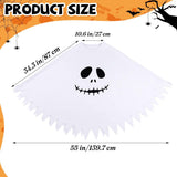 4 Pcs Halloween Ghost Costume Set for Women Adult, Scary Ghost Poncho Headband Striped Stockings Candy Bag for Halloween Cosplay Party