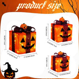 3 Pack Lighted Halloween Pumpkin Gift Boxes, 60 LED Battery Operated Jack O Lantern Decorations with Timer & 8 Modes In Australia - Darrahopens