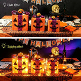 3 Pack Lighted Halloween Pumpkin Gift Boxes, 60 LED Battery Operated Jack O Lantern Decorations with Timer & 8 Modes In Australia - Darrahopens
