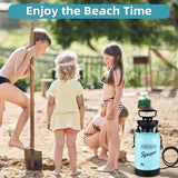 Portable Shower for Camping with 7 Spray Modes, Hand Press Camping Shower with Removable Hose and Shower Head,Pressure Rinse Kits for Hiking Traveling Garden Beach Pet Shower