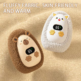 Rechargeable Hand Warmer Plush Animal Hand Warmer USB Hand Warmer 3-Setting - Brown - Size Fits Adult Hands