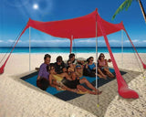 210*200*150CM 4 Poles Beach Tent Shade Canopy with UPF50+ Protection Sun Shelter Portable Camping Tents with Sandbags Poles and Ground Pegs and Anti-Wind Ropes for Beach Outdoor Camping Backyard Picnics - Blue