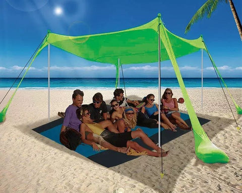 210*200*150CM 4 Poles Beach Tent Shade Canopy with UPF50+ Protection Sun Shelter Portable Camping Tents with Sandbags Poles and Ground Pegs and Anti-Wind Ropes for Beach Outdoor Camping Backyard Picnics - Green In Australia - Darrahopens