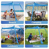 210*200*150CM 4 Poles Beach Tent Shade Canopy with UPF50+ Protection Sun Shelter Portable Camping Tents with Sandbags Poles and Ground Pegs and Anti-Wind Ropes for Beach Outdoor Camping Backyard Picnics - Green