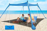 300*300*200CM 4 Poles Beach Tent Shade Canopy with UPF50+ Protection Sun Shelter Portable Camping Tents with Sandbags Poles and Ground Pegs and Anti-Wind Ropes for Beach Outdoor Camping Backyard Picnics - Red