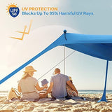 300*300*200CM 4 Poles Beach Tent Shade Canopy with UPF50+ Protection Sun Shelter Portable Camping Tents with Sandbags Poles and Ground Pegs and Anti-Wind Ropes for Beach Outdoor Camping Backyard Picnics - Red